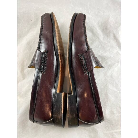 Penny Loafers Slip Ons Shoes Mens Size 12 M Burgundy Brass Boot Walking Gloves - Picture 6 of 13